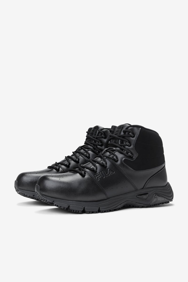 Férfi Fila Memory Breach Slip Resistant Steel Toe Shoe Munkacipő Fekete Fekete Fekete Magyarország | HU-111560