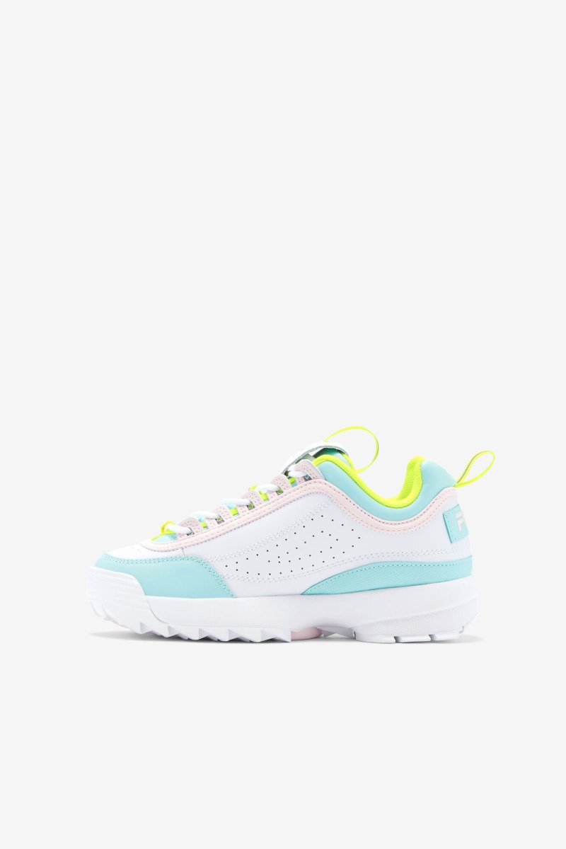 Gyerek Fila Big Kids' Disruptor 2 Premium Sportcipő Fehér Sárga Kék Magyarország | HU-137560