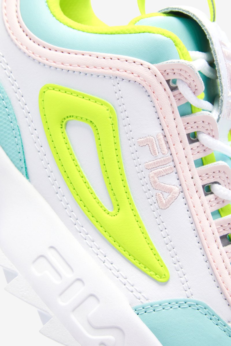 Gyerek Fila Little Kids' Disruptor 2 Premium Sportcipő Fehér Sárga Kék Magyarország | HU-199614
